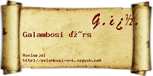Galambosi Örs névjegykártya